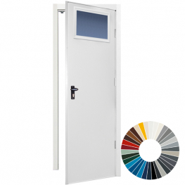 Wide Rib Vertical with Windows Personnel Door (34 Colour Options)