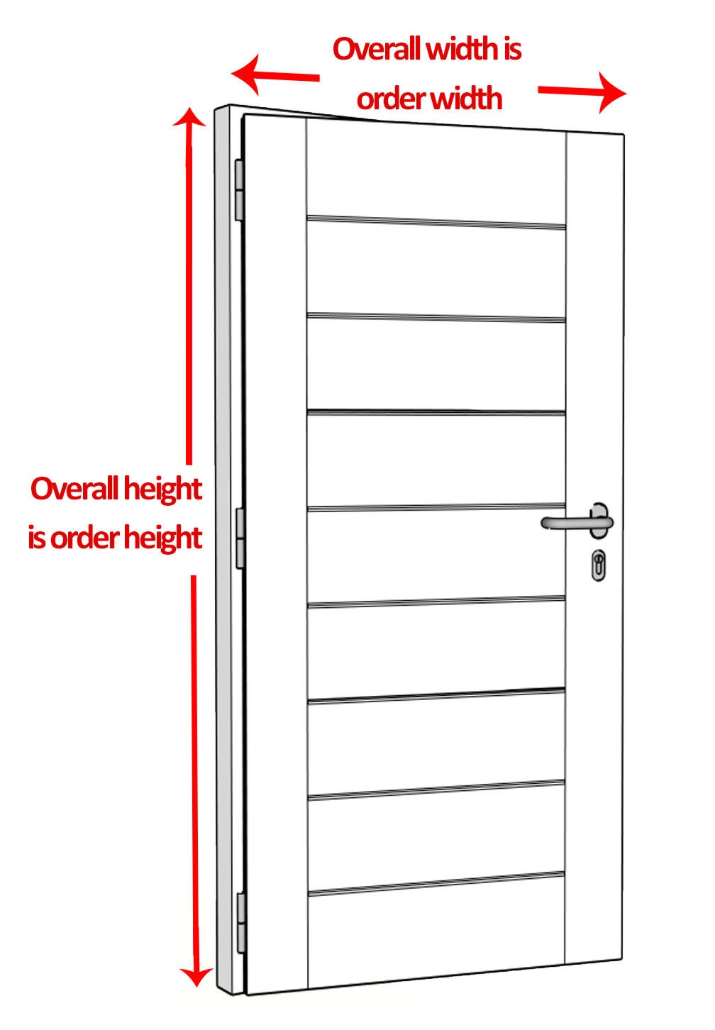 View of how to measure an Entrance Door